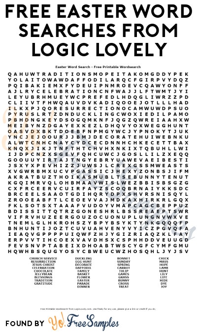 FREE Easter Word Searches from Logic Lovely