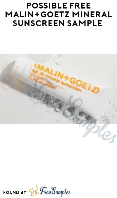 Possible FREE Malin+Goetz Mineral Sunscreen Sample (Facebook/Instagram Required)
