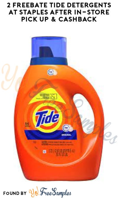 2 FREEBATE Tide Detergents at Staples After In-Store Pick Up & Cashback (New TopCashBack Members Only)