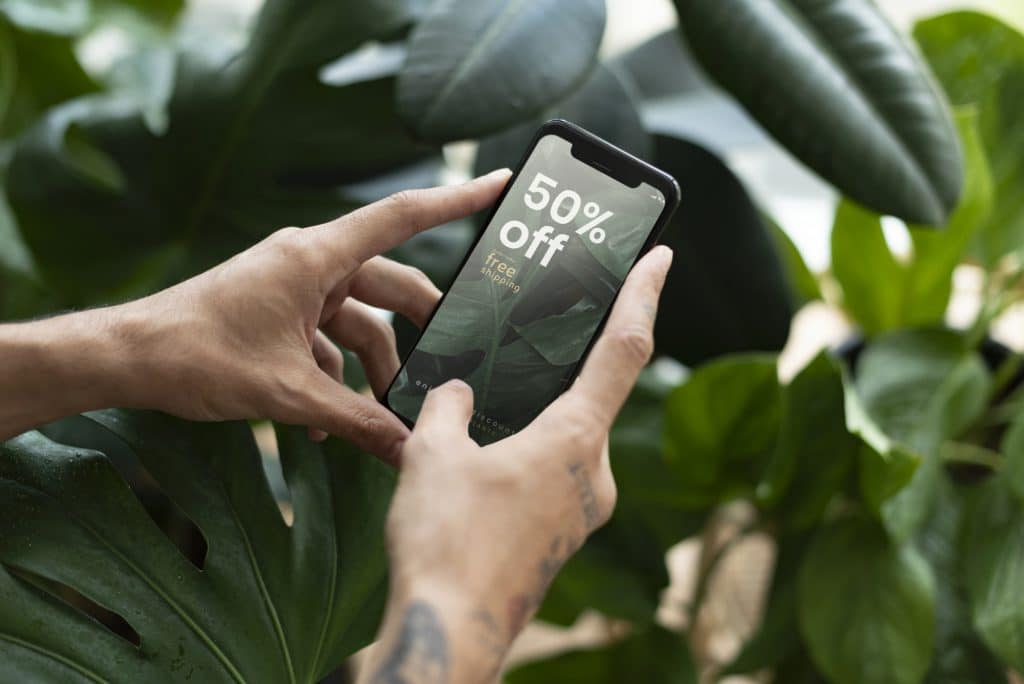 Plant shop 50% off discount social media advertisement