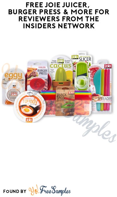 FREE Joie Juicer, Burger Press & More for Reviewers from The Insiders Network (Must Apply)
