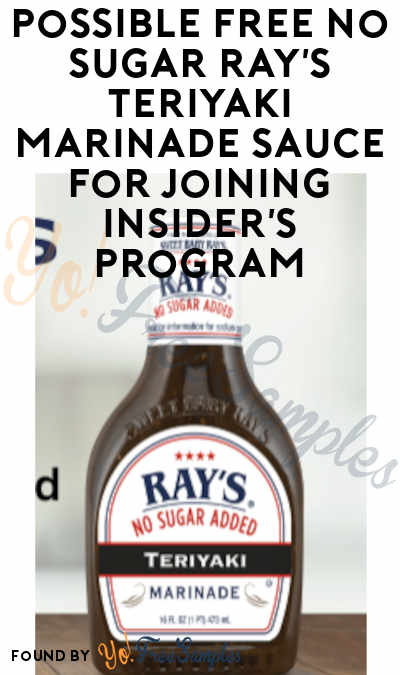 Possible FREE Sweet Baby Ray’s No Sugar Ray’s Barbecue Sauce For Joining The Insiders Program