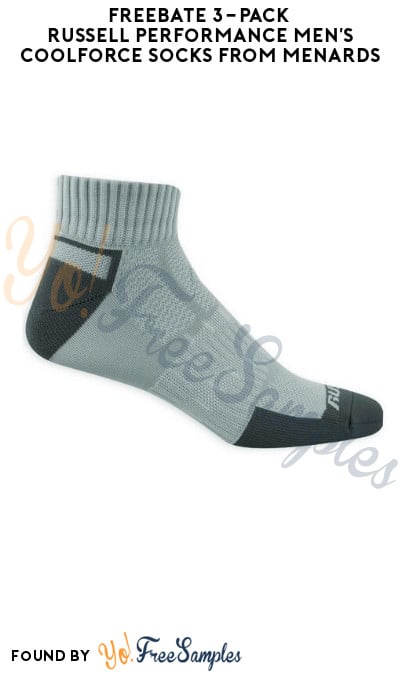 FREEBATE 3-Pack Russell Performance Men’s CoolForce Socks from Menards (After Mail-In Rebates)