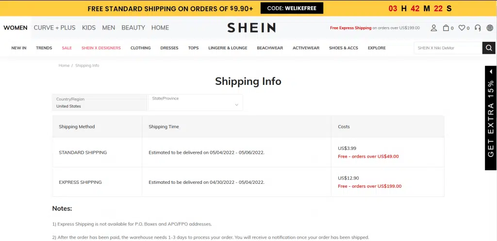 Free express 2024 shipping code