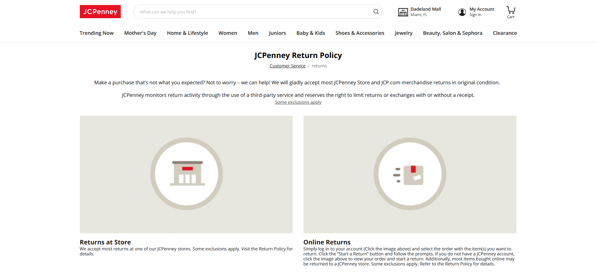 JC Penney Return Policy Guide