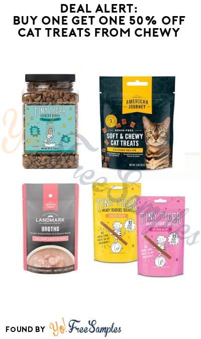 DEAL ALERT: Buy One Get One 50% Off Cat Treats from Chewy