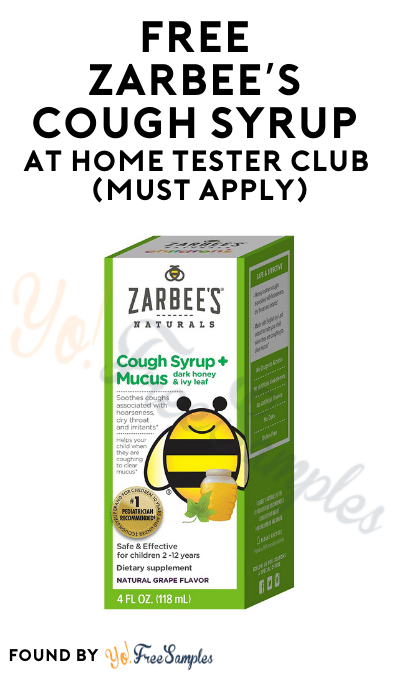 FREE Zarbee’s Cough Syrup At Home Tester Club (Must Apply)