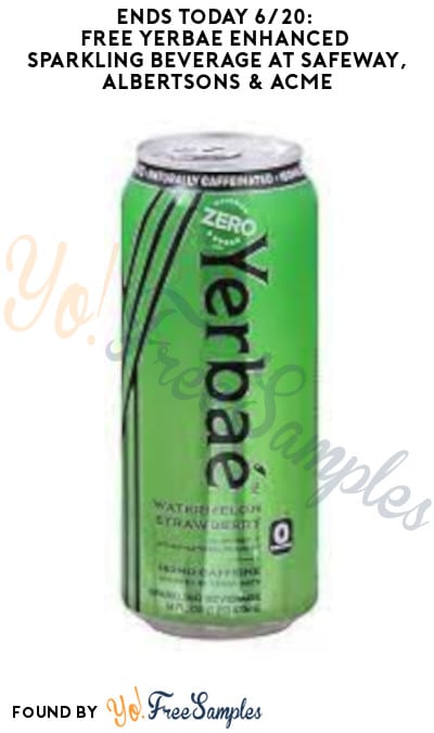 Ends Today 6/20: FREE Yerbae Enhanced Sparkling Beverage at Safeway, Albertsons & ACME (Account/Coupon Required)