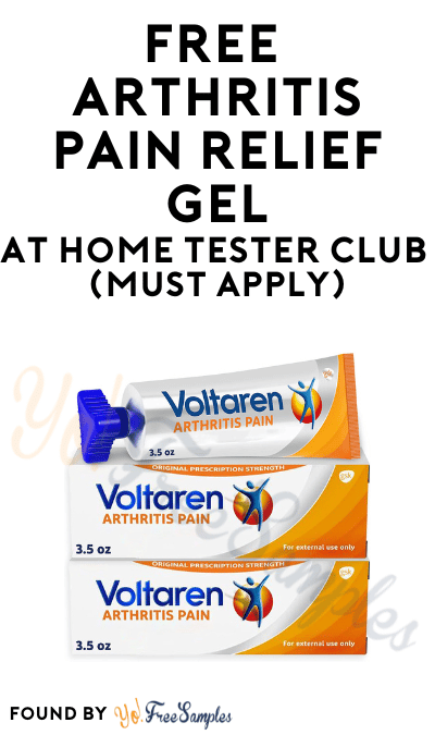 FREE Arthritis Pain Relief Gel At Home Tester Club (Must Apply)