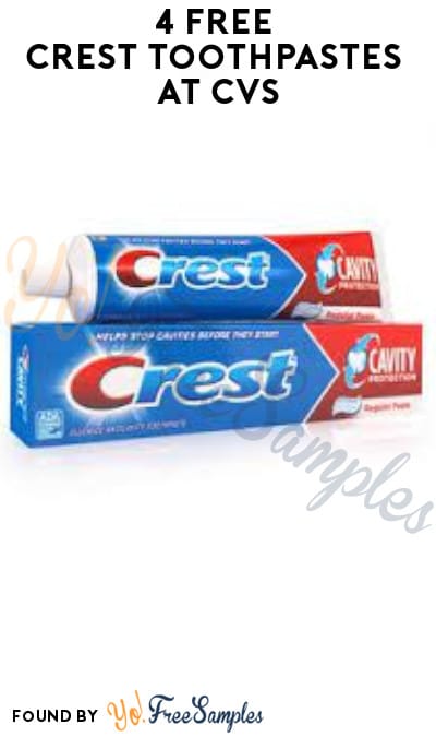 4 FREE Crest Toothpastes at CVS (Account/Coupon Required)