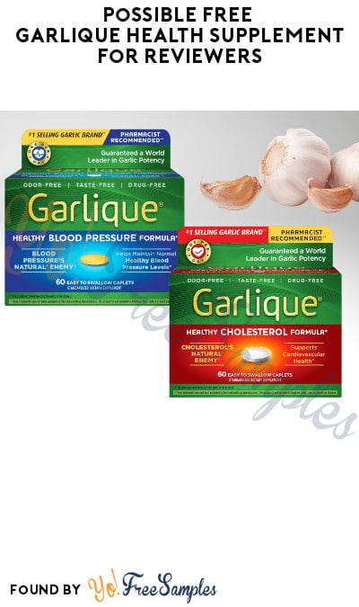 Possible FREE Garlique Health Supplement for Reviewers (Must Apply)