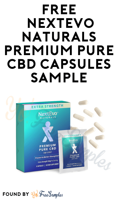 FREE NextEvo Naturals Premium Pure CBD Capsules Sample