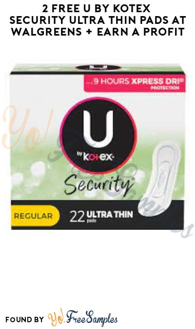 2 FREE U by Kotex Security Ultra Thin Pads at Walgreens + Earn A Profit (Account, Ibotta & Fetch Rewards Required)