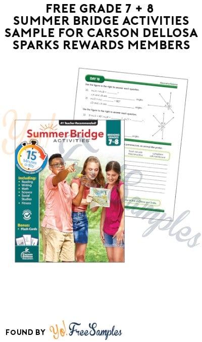 FREE Grade 7 + 8 Summer Bridge Activities Sample for Carson Dellosa Sparks Rewards Members