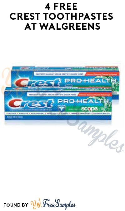4 FREE Crest Toothpastes at Walgreens + Earn A Profit (Rewards/Coupon Required)