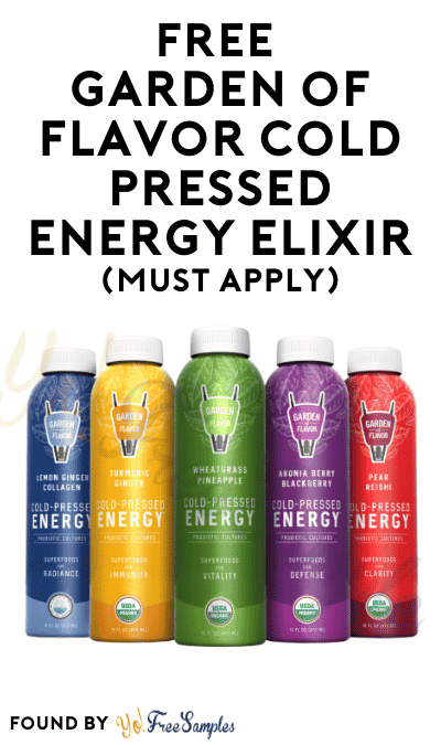 FREE Garden of Flavor Cold Pressed Energy Elixir At Social Nature (Must Apply)