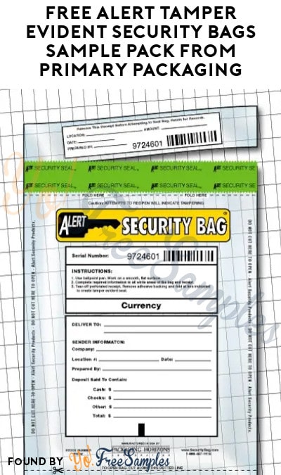 FREE Alert Tamper Evident Security Bags Sample Pack from Primary Packaging (Company Name Required)