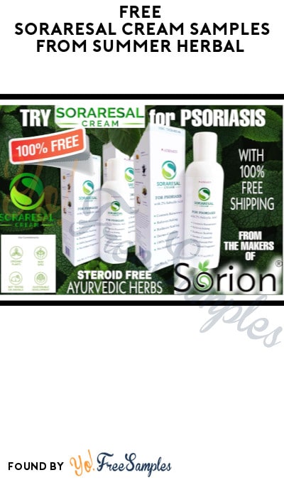FREE Soraresal Cream Samples from Summer Herbal (Email Required)