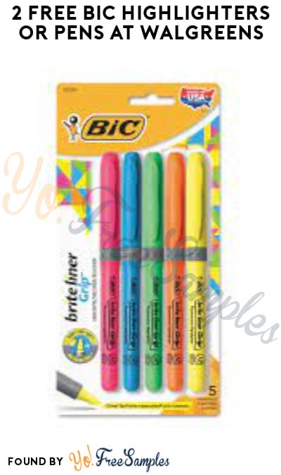 2 FREE BIC Highlighters or Pens at Walgreens (Account/Coupon Required)