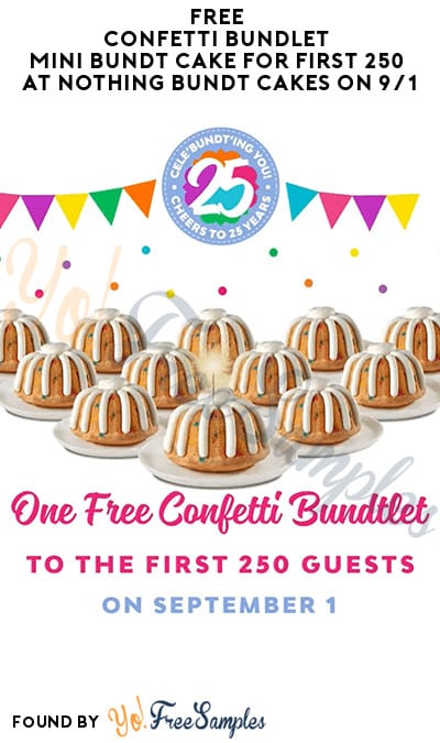 FREE Confetti Bundtlet Mini Bundt Cake for First 250 at Nothing Bundt Cakes on 9/1