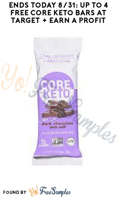 Ends Today 8/31: Up to 4 FREE Core Keto Bars at Target + Earn A Profit (Ibotta & Target Circle Coupon Required)