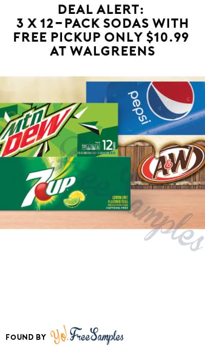 DEAL ALERT: 3 x 12-Pack Sodas with FREE Pickup Only $10.99 at Walgreens (Account/Coupon Required)