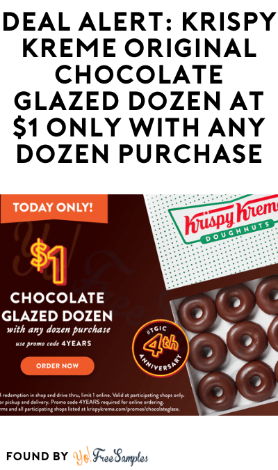 DEAL ALERT: Krispy Kreme Original Chocolate Glazed Dozen At $1 Only With Any Dozen Purchase