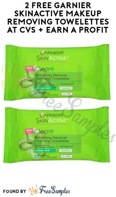 2 FREE Garnier SkinActive Makeup Removing Towelettes at CVS + Earn A Profit (Account + Coupons App Required)