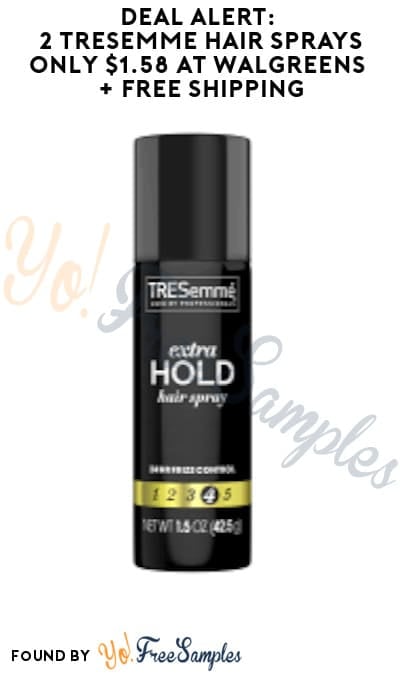 DEAL ALERT: 2 Tresemme Hair Sprays Only $1.58 at Walgreens + FREE Shipping (Online Only + Coupon Required)