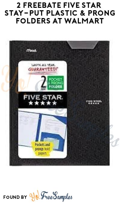 2 FREEBATE Five Star Stay-Put Plastic & Prong Folders at Walmart (Clearance + Ibotta Required)