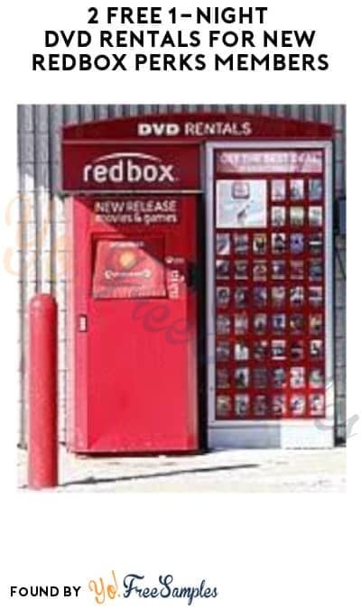 2 FREE 1-Night DVD Rentals for New Redbox Perks Members