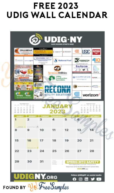 FREE 2023 Udig Wall Calendar (NY Only)
