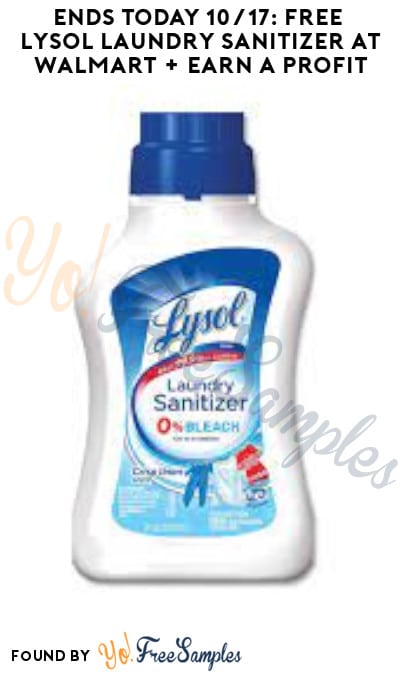 Ends Today 10/17: FREE Lysol Laundry Sanitizer at Walmart + Earn A Profit (Swagbucks, Coupon App, Ibotta + Review Required)