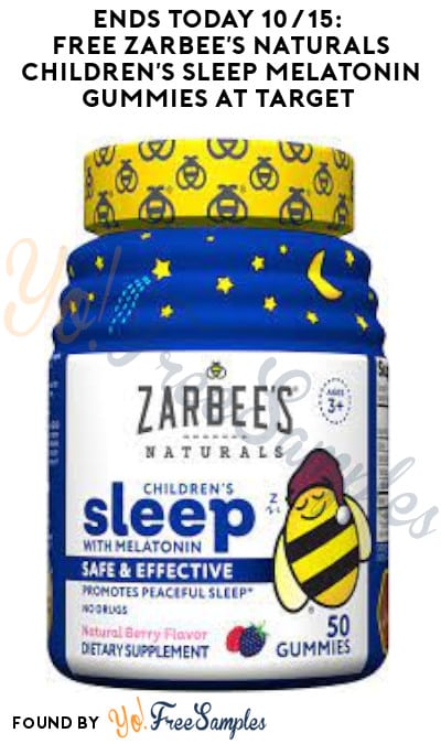 Ends Today 10/15: FREE Zarbee’s Naturals Children’s Sleep Melatonin Gummies at Target (Ibotta & Target Circle Coupon Required)