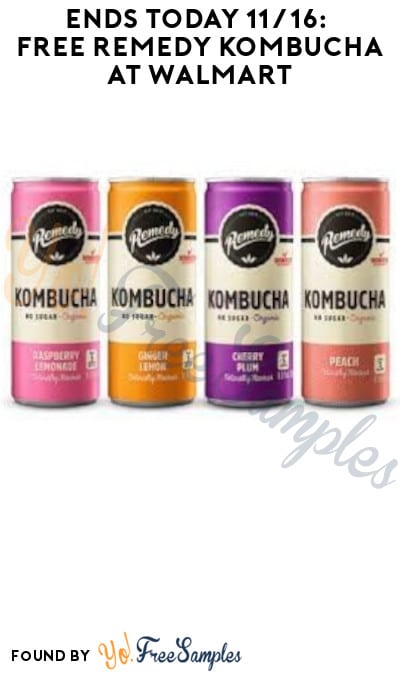 Ends Today 11/16: FREE Remedy Kombucha at Walmart (Coupon App + Ibotta Required)