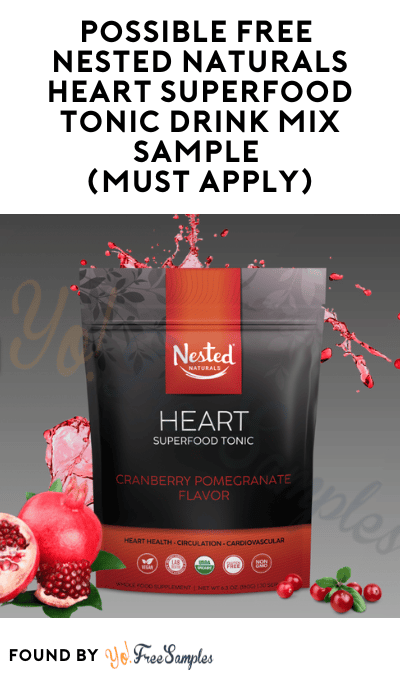 Possible FREE Nested Naturals Heart Superfood Tonic Drink Mix Sample (Must Apply)