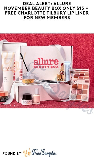 DEAL ALERT: Allure November Beauty Box only $15 + FREE Charlotte Tilbury Lip Liner for New Members (Credit Card + Code Required)
