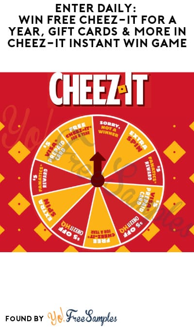 Enter Daily: Win FREE Cheez-It for A Year, Gift Cards & More in Cheez-It Instant Win Game