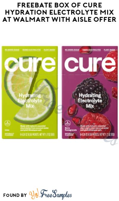 FREEBATE Box of Cure Hydration Electrolyte Mix at Walmart with Aisle Offer (Text Rebate + Venmo/PayPal Required)
