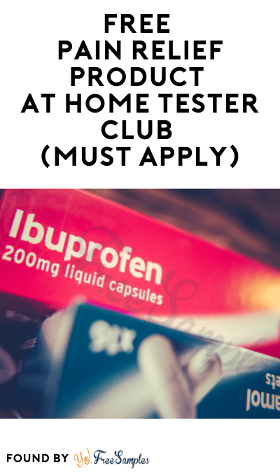 FREE Pain Relief Product At Home Tester Club (Must Apply)