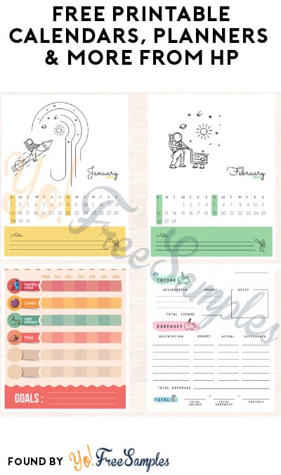 FREE Printable Calendars, Planners & More from HP