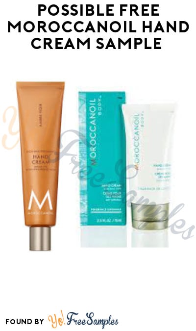 Possible FREE Moroccanoil Hand Cream Sample (Social Media Required)