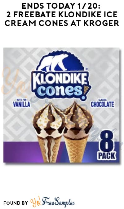 Ends Today 1/20: 2 FREEBATE Klondike Ice Cream Cones at Kroger (Fetch Rewards Required)