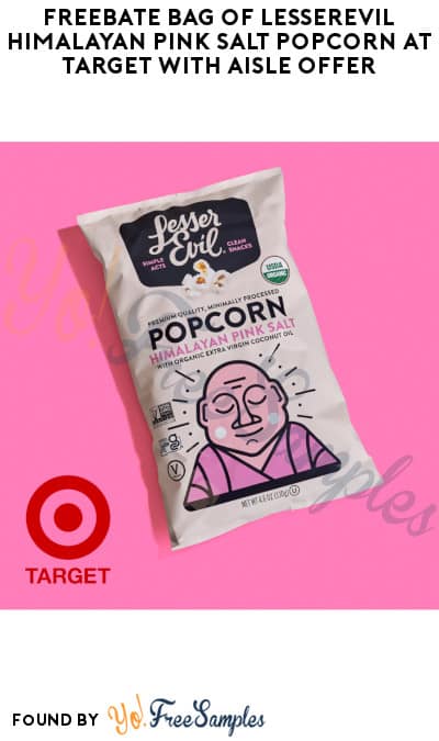 FREEBATE Bag of LesserEvil Himalayan Pink Salt Popcorn at Target with Aisle Offer (Text Rebate + Venmo/PayPal Required)