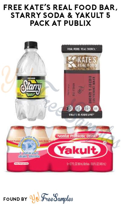 FREE Kate’s Real Food Bar, Starry Soda & Yakult 5 Pack at Publix (Account/Coupon Required)