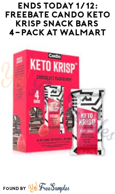 Ends Today 1/12: FREEBATE CanDo Keto Krisp Snack Bars 4-Pack at Walmart (Ibotta Required)