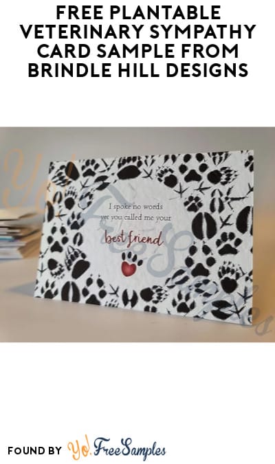 FREE Plantable Veterinary Sympathy Card Sample from Brindle Hill Designs