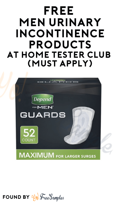 FREE Incontinence Products For Men At Home Tester Club (Must Apply)