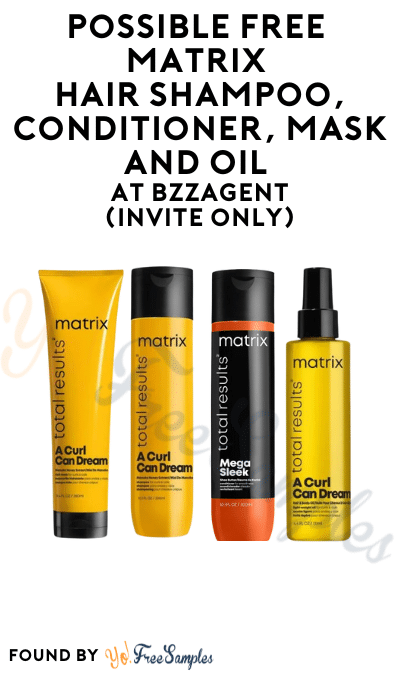 Possible FREE Matrix Hair Shampoo, Conditioner, Mask And Oil At BzzAgent (Invite Only)
