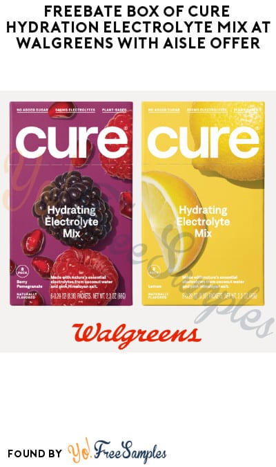 FREEBATE Box of Cure Hydration Electrolyte Mix at Walgreens with Aisle Offer (Text Rebate + Venmo/PayPal Required)